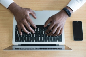 Hands on computer keyboard